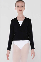 Serenade Cross Over Warm Up Top Adult Tops Wear Moi Adult XS Black